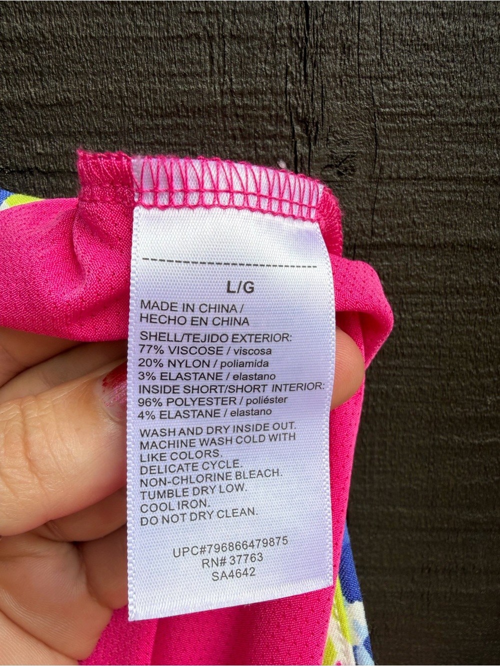 Bright Floral Pineapple Print Skort- Pink,‎ Blue, Yellow - Picture 4 of 10